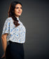 Sleeve Flutter Printed Chiffon Top